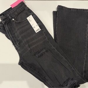 Urban Outfitters Black Distressed Flare Jeans